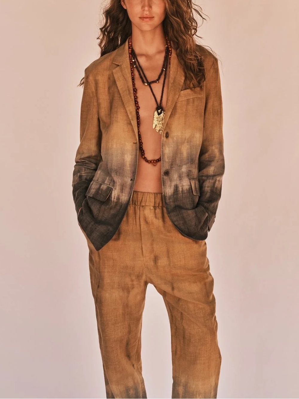 ZARA Tie Dye Linen Blend Blazer Jacket | Size XS/S | Never Worn